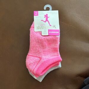 Faded Glory Girls' Jumpball Cushion Socks - Pink and Gray